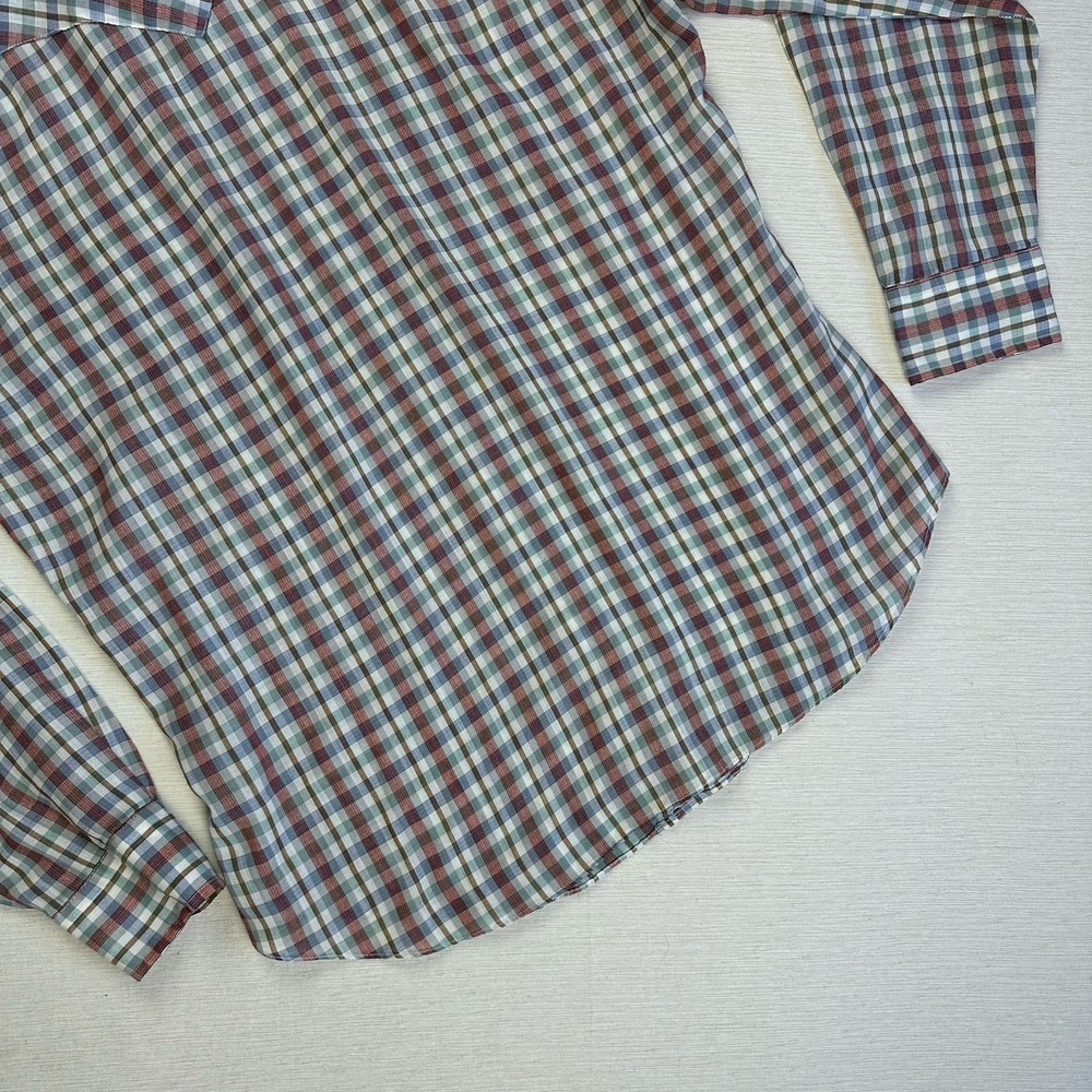 VTG 70s Levis Big E Pearl Snap Shirt Men L Plaid Western Sawtooth Pockets Rodeo - Picture 10 of 10